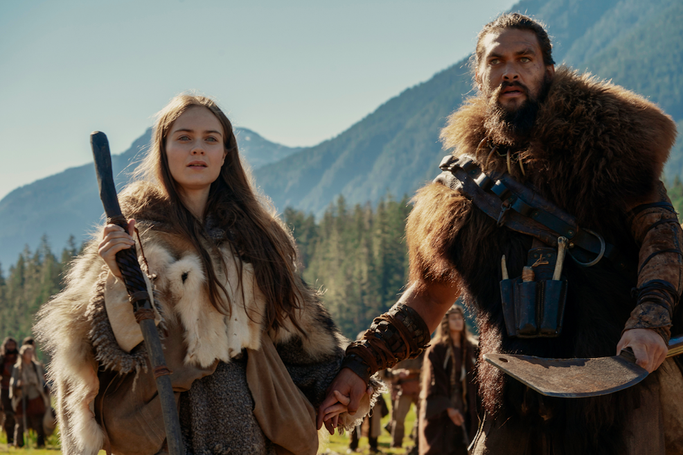 Jason Momoa and Hera Hilmar in “See,” premiering November 1 on Apple TV+