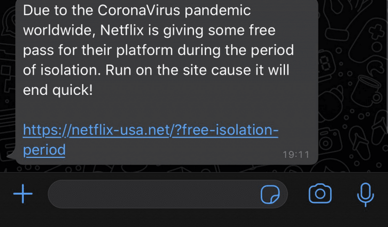 Netflix coronavirus scam