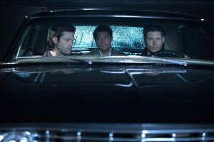 Jared Padalecki, Misha Collins and Jensen Ackles in Supernatural (Picture: The CW)